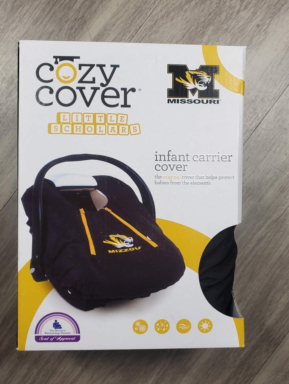 MISSOURI TIGERS NCAA Fleece Lined COZY COVER Infant Carrier Cover MIZZOU - NEW